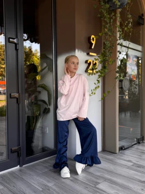 Satin pants with flounces at the bottom "LifeStyle & School"